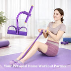 Resistance Bands with Handles, 6-Tube Foot Pedal, Natural Rubber Ankle Puller for Sit-ups & Full Body, Portable Home Gym Strength for Legs, Arms & Core – Fitness Bands for Women, Stretching & Toning