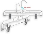 DEILSY™ Skirt Hangers 50 Pack Pants with Clips Hanger Shorts Clear Plastic Clothes with Adjustable Clip Non-Slip Clothes Hanger Perfect for Pant, Pack of 50