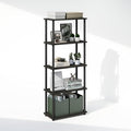 Furinno Turn-N-Tube Book Shelf, 5-Tier Bookshelf, Bookcase with Multipurpose Compact Display Rack, 11.6 x 23.6 x 57.4, for Living Room, Bedroom, Home Office, Espresso/Black