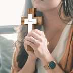 OKSQW Wall & Table Wooden Cross with Love Sign Christians Spiritual Religious Cross Gifts With Hook On Hanging Wall Or Table For Church Home Room Decoration For Christmas