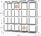 Portable Closet for Hanging Clothes, 67 Inch Wide Portable Wardrobe Closet with Cover, 4 Hanging Rod, Storage Shelves and Side Pockets, Large Free Standing Closet for Bedroom, Grey
