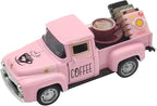 Coffee Bar Decor Vintage Mini Metal Pickup Truck Decor with Book Accessories for Coffee Station, Farmhouse Tiered Tray Tabletop Decorations for Home Kitchen, Office, Cafe