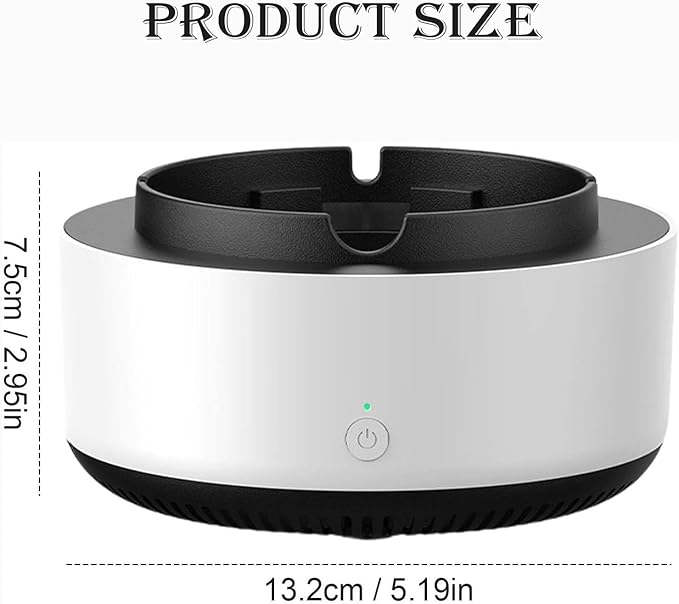 2 in 1 Air Purifier Ashtray Multifunctional Smokeless with Filter,Ashtrays for Cigarettes for Home Indoor Car Office (Grey)