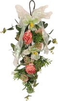 Artificial Floral Swag with Hanging Loop Decoration Spring Wreath Front Door Swag for Birthday Anniversary