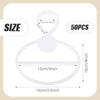 50 Pcs Scarf Hanger Plastic Holder Organizer Space Saving Scarf Organizer Clothes Hanger for Scarves Headscarves Clothing Sorting Storing (White)