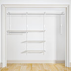 Wire Closet Organizer System, Wall Mounted 6.5 Ft. Custom Closet Kit for Bedrooms Laundry Mudroom Garage Basement, Adjustable Storage Shelves for Clothes Shoes Handbags
