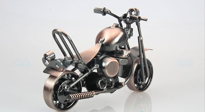 Trebisky Metal Motorcycle Decor Figurine Iron Motorcycle Sculpture Desk Decor Art Gift Vintage Home Office Decor Birthday for Men Friend Dad Son Him (Chopper)