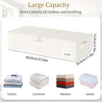 Yawinhe Underbed Bags, Storage Containers Bags with Lid, Foldable Blanket Bins, with Sturdy Zipper und Label Holders, for Clothing, 23.6''Lx11.8''Wx6''H, 4 Pack, Beige