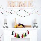 3PCS/Set Boho Tassel Garland,BetterJonny Boho Tassel Garland Wall Hanging Decor Pastel Banner with Wood Beads and 2Pcs Pom Pom Felt Ball for Home and Outdoor Decor