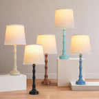Lamps Set of 2 Modern Farmhouse Table Lamp Bedside Reading Lamps Living Room End Tables Set Lamps for Night Stands Bedroom Night Lamp,High 27 Inch,Brown,With Fabric Lamp Shade,Bulb Not Included