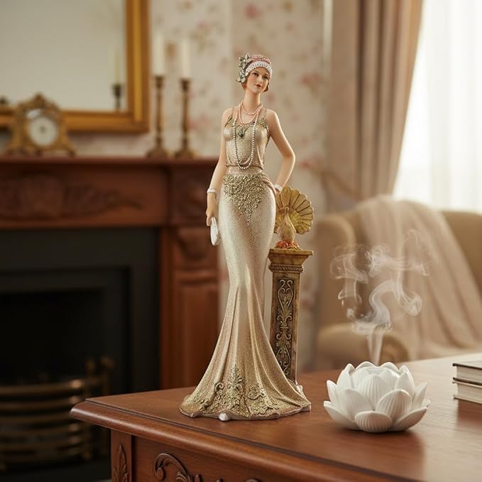 Comfy Hour 13" Victorian Style Lady Figurine, Elegant Vintage Woman Statue for Home Decor, Hand-Painted Polyresin Sculpture, Antique Art Collectible Gift for Living Room, Bedroom & Shelf