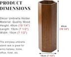 ROYUMI Umbrella Stand 19" Hexagon Wooden Umbrella Holder, Umbrella Stands for Entryway, Walnut/Oak Indoor Umbrella Holder, Water-Resistant Umbrella Storage Solution (Color : Walnut)