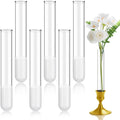 6 Pack 5.9" Glass Bud Vase Taper Candle Holder's Bud Vase for Flower Candlestick Sizes from 22mm to 27mm Adjustable Designed Specially for Taper Candle Holder for Tablescapes, Wedding Decor