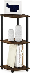 Furinno TURN-N-TUBE Corner Shelf, 3-Tier Corner Bookshelf, Display Storage Shelves with Open Shelves, for Organization and Storage, Living Room, Home Office, Garage, Amber Pine