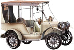 Vintage Car Model Miniature Sculpture Novelty Antique Retro Decoration Desk Bookshelf Collectible Vehicles Tabletop Ornament, White