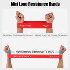 Mini Loop Resistance Bands for Working Out Legs, Elastic Stretch Bands for Exercise Loop Bands, Rubber Exercise Bands for Physical Therapy and Rehab, 6 cm Upgraded Version