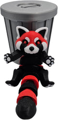 Articulating Animals Raccoon, Fox, Panda, Skunk, Possum with Containers - 3D Printed Articulated Joints ADHD, Autism, Relief Anxiety, Collectible Figurines (Red Panda Trash Can)