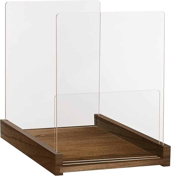 Patented Comic Book Storage Holder – Wooden & Acrylic Display Box/Case for Collectors – Organizer for Comics, Magazines & Books – Holds 150 Issues, 14.5x8 in (Dark Walnut)