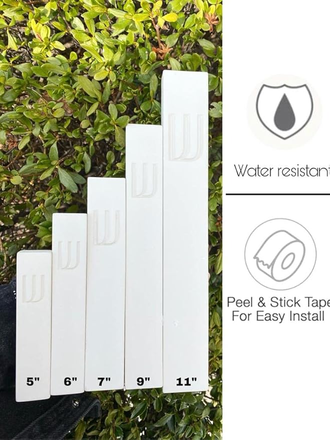 A&S Mezuzot Modern Concrete Mezuzah Case with Scroll, Easy Peel and Stick Mezuza (White+ Engraved Shin, 5 Inches)
