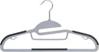 Amazon Basics Space Saving Non-Slip Rubber Coated Plastic Hangers with 360° Swivel Hook, Thin, Gray, Pack of 50