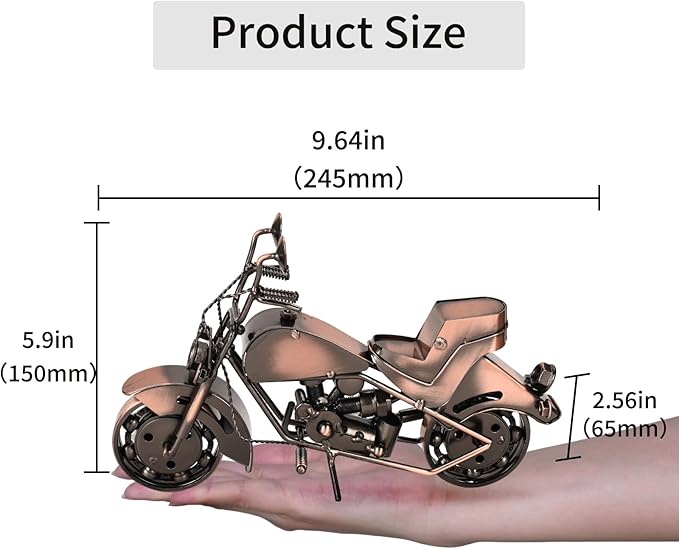 Metal Motorcycle Model - Collectible Moto Decor, Ideal Motorcycle Gifts for Men, Handcrafted Metal Replica for Study/Office/Living Room Decoration