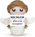 House Warming Gifts New Home -Bless This Home with Love and Laughter- New Home Gift Ideas for New Homeowner, New House Gifts for Women Men Couple Neighbor Friend Family,Handmade Angel Crochet Doll