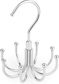 Belt Hanger, Space Saving Belt Organizer for Closet, Max 24 Storage Capacity, Rotating Belt Rack Closet Organizers and Storage for Hanging Belt, Ties, Silver