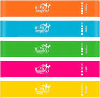 Fit Simplify 10 Inch Resistance Loop Exercise Bands, Set of 5, Assorted Colors