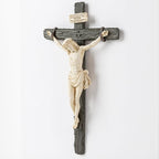 DevotedWalls 10" H Catholic Realistic Crucifix for Wall,Realistic Jesus Chirst Cross for Church,Chapels and Home Table,Altar Cross,Domestic Altar,Catholic Gift, Religious Gift,Lifelike Crucifixion Christ Wound for Meditation (Black and White)