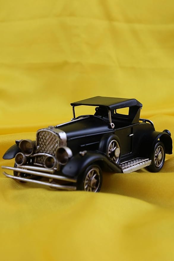 Nostalgic Decorative Metal Car - Vintage Style Model Car for Home and Office Display - Black - Colored