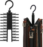 2Pack Belt Hanger,Belt Holder Organizer with Non-Slip Clips,Belt Hanger Wall Mount,Tie Hanger for Closet for Belt, Scarves,Ties, Hats,Camisoles,Bras