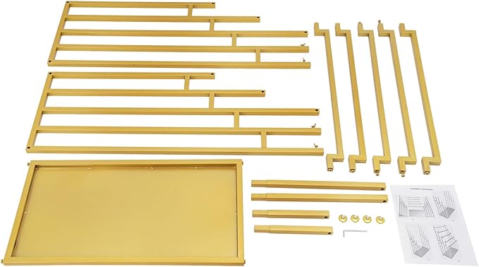 Scarf Organizer, 5-Tier Metal Scarf Display Stand with Wheels, Freestanding Scarf Display Rack, Retail Store Towel Rack, Ties Belt Pants Hanging Rack, for Boutique Display, Home (Gold-5 Rods)