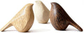 Natural Wood Bird Trio 4.1”L Set of 3 – Small Bird Sculptures & Animal Statues, Hand-Finished Modern Coffee Table Shelf Decor, Gift-Ready (3, Mixed)