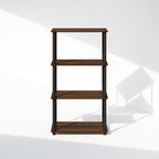 Furinno Turn-N-Tube Book Shelf, 4-Tier Bookshelf, Bookcase with Multipurpose Compact Display Rack, 11.6 x 23.6 x 43.2, for Living Room, Bedroom, Home Office, Walnut/Brown