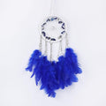 Pretty Jolly Crystal Stone Small Dream Catchers Blue Feathers Mini Dreamcatchers with Beads for Car Rear View Mirror Hanging Decoration Good Luck Travel Charm Little Bedroom Ornaments for Women Girls