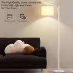 SUNMORY Arc Floor Lamp, Modern Floor Lamp with 9W 3 Color Temperatures Bulb, Metal Standing Lamps with Adjustable Hanging Lampshade, Tall Floor Lamps for Living Room, Bedroom, Office