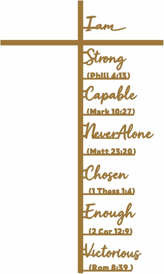 Qtaikong Large Metal Cross Wall Art with Scripture - Christian Religious Wall Decor, Jesus Home Church Wall Hanging, Scripture-Inspired Christian Gift for Christians, 36inch (Golden)