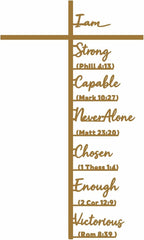 Qtaikong Large Metal Cross Wall Art with Scripture - Christian Religious Wall Decor, Jesus Home Church Wall Hanging, Scripture-Inspired Christian Gift for Christians, 24inch (Golden)