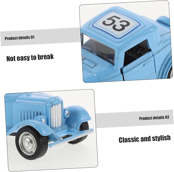 Toddmomy Vintage Car Model Metal Ornament for Home Decor Rustic Desktop Decoration for Living Room Bedroom Study Creative Present for Car Collectors