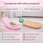 Rocker Board Balancing Training,Balance Board, Plastic Balance Seesaw Board with Elastic Ball, Improves Motor Skills and Build Core Strength, for Kids Toddlers Teens Balance Training, Balance boa