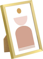 upsimples 4x6 Picture Frame Set of 3, Made of High Definition Glass for 4 x 6 Gold Frames, Wall and Tabletop Display Thin Border Photo Frame for Home Décor