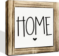 Home Signs, Decorative Wooden Box Sign, Farmhouse Desk Sign Decor, Home Decor for Living Room, Shelf Table Decoration, Front Door Porch Decors, Housewarming Gift, 5.9×5.9 inches