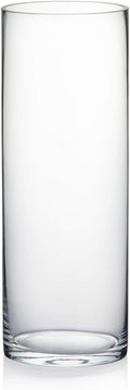 WGV Cylinder Vase, Diameter 5", Height 14", Clear Glass Floral Planter Container, Tall Centerpiece Arrangement for Wedding Party Event Home Office Decor, 1 Piece