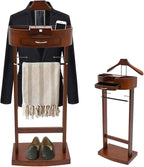 Mens Valet Stand with Drawer & Base Clothes Valet Stand for Bedroom Suit Rack Stand for Men and Women Clothing Valet Suit Stand, 16.93" D x 13.19" W x 42.13" H