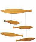 Floating Fish Hanging Mobile - 16 Inches - Pine - Handmade in Denmark by Flensted