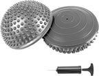 2 Pcs Hedgehog Balance Pods for Kids & Adults, Half Dome Pilates Ball Trainer with Hand Pump, Spiky Sensory Stepping Stones for Stability Training, Yoga, Gymnastics, Foot Massage & Motor Skills Development