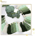 DrCor Sage Green Tassel Garland – Woodland Classroom Decor for Back to School Bulletin Board, Reading Corner, Nursery, Kids Room, Baby Shower, Dorm Room & Teacher Classroom Decorations