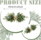 24" Floral Swag,Artificial Olive Flower Swag,Spring Floral Swag with Green Leaves Olive Fruit,Handmade Front Door Twigs Leaves Greenery Decorative Swag,Artificial Swags for Wedding Arch Party Home