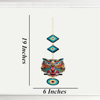 Decorative Bird Mobile Wall Hanging, Colorful Swallow Design with Flowers, Traditional Tattoo Style Art Evil Eye (OWL_Hanging_D_4)
