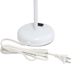 Oslo 19.5" Contemporary Bedside Power Outlet Base Standard Metal Table Desk Lamp in White with Aqua Drum Fabric Shade